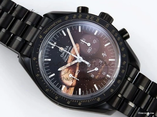 0422 Speedmaster Black Benom PVD Saturn RMF Best Edition on PVD Bracelet Lemania HW StreetReady 7726